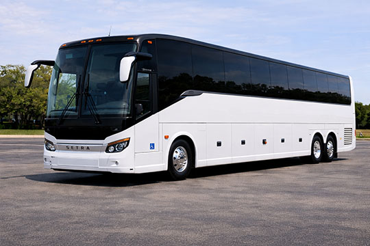 56-passenger charter bus available for charter in Brenham, TX